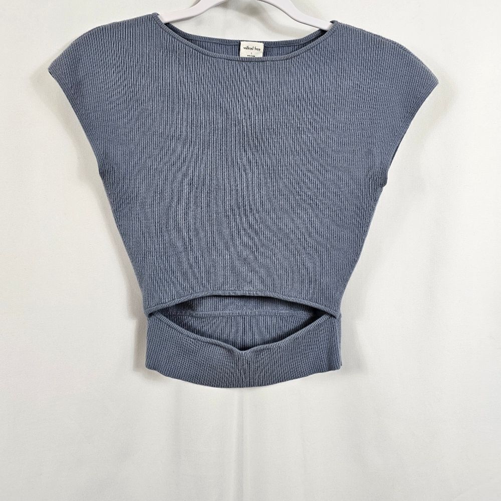 Aritzia Wilfred Free Cutout Top in Blue Gray - Size S
